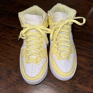 Nike Dunk Yellow and White High-Top Sneakers